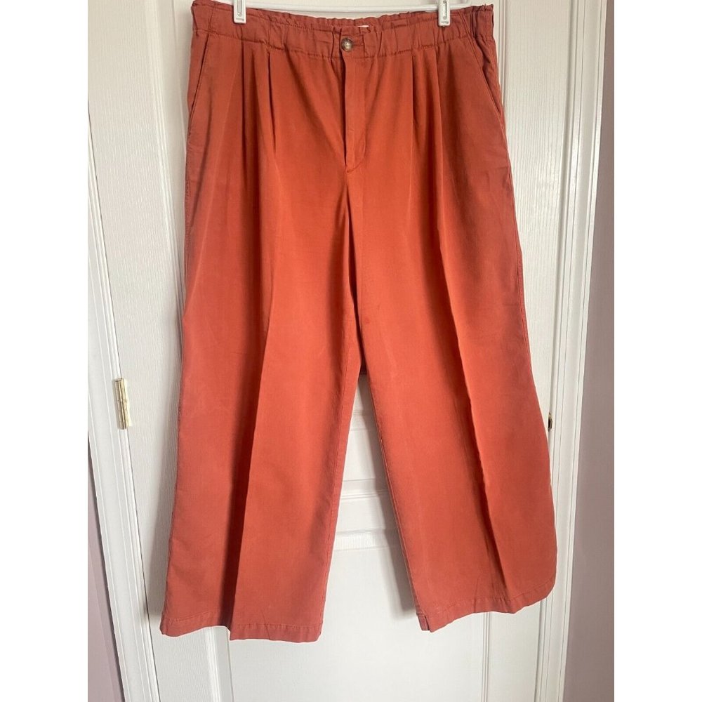 EXCLUSIVE! LOFT Women's XL Wide Leg Chino Wide Leg Knit Elastic Waist Pant